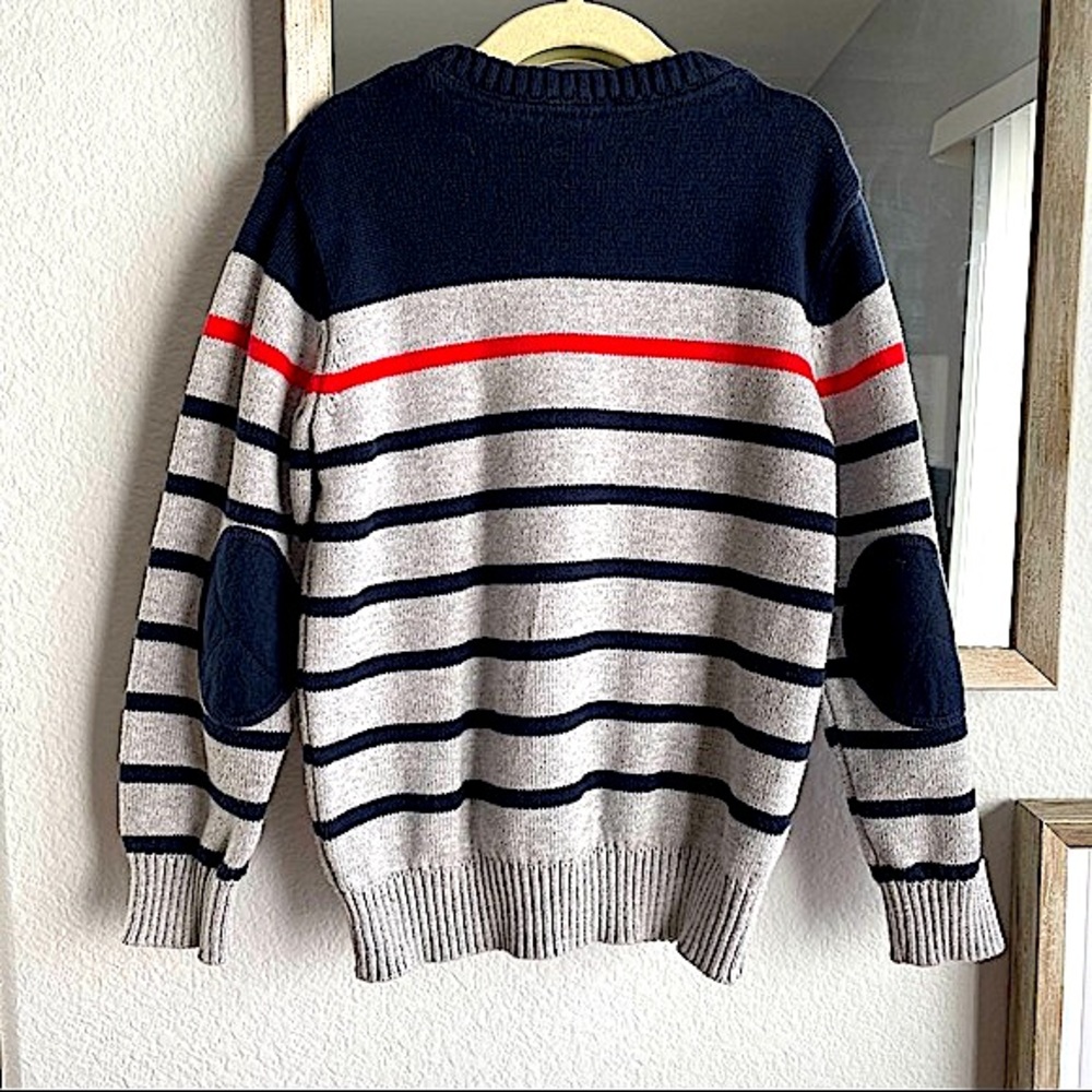 GYMBOREE ❤️Striped Knit Sweater w/ patched elbows